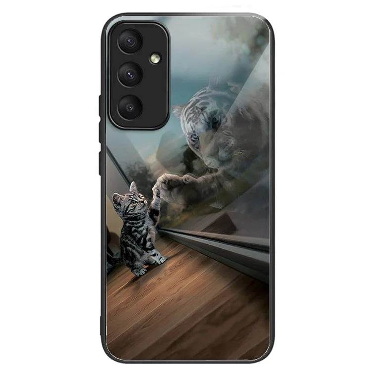 For Samsung Galaxy A55 5G Tempered Glass+TPU Phone Case Pattern Printing