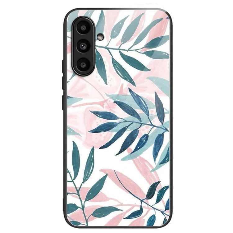 Tempered Glass Case for Samsung Galaxy A14 4G / 5G TPU Frame Pattern Printing