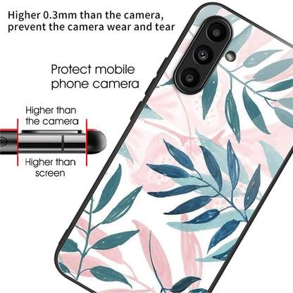 Tempered Glass Case for Samsung Galaxy A14 4G / 5G TPU Frame Pattern Printing