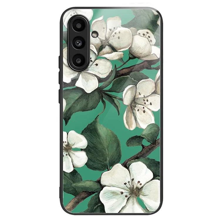 Tempered Glass Case for Samsung Galaxy A14 4G / 5G TPU Frame Pattern Printing