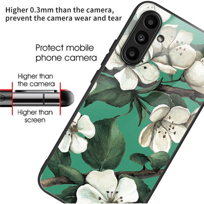 Tempered Glass Case for Samsung Galaxy A14 4G / 5G TPU Frame Pattern Printing