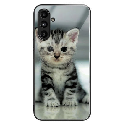 Tempered Glass Case for Samsung Galaxy A14 4G / 5G TPU Frame Pattern Printing
