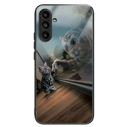 Tempered Glass Case for Samsung Galaxy A14 4G / 5G TPU Frame Pattern Printing