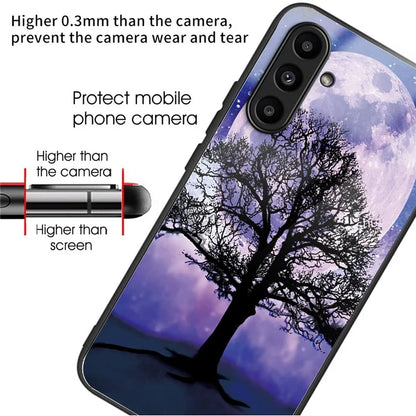 Tempered Glass Case for Samsung Galaxy A14 4G / 5G TPU Frame Pattern Printing