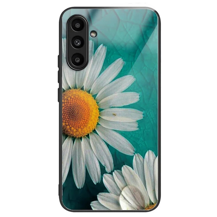 Tempered Glass Case for Samsung Galaxy A14 4G / 5G TPU Frame Pattern Printing