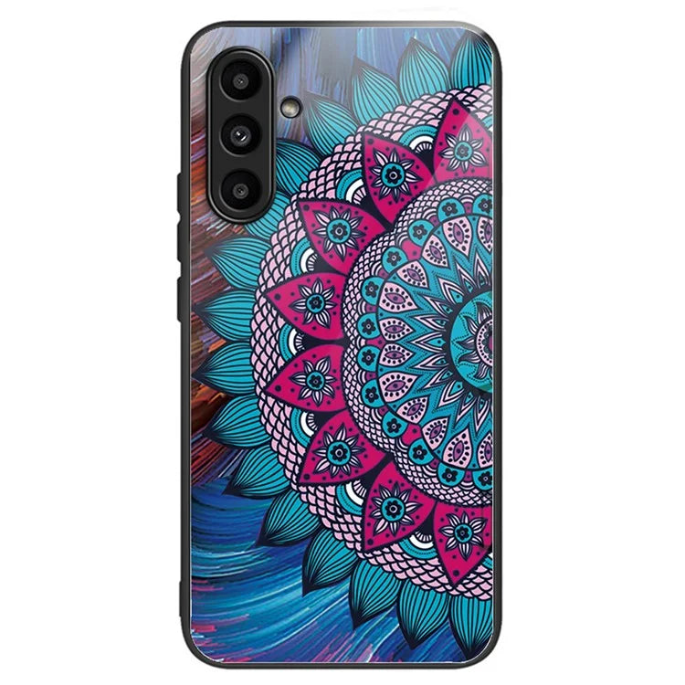 Tempered Glass Case for Samsung Galaxy A14 4G / 5G TPU Frame Pattern Printing