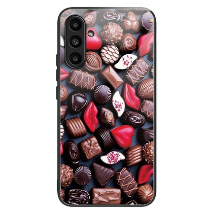 Tempered Glass Case for Samsung Galaxy A14 4G / 5G TPU Frame Pattern Printing