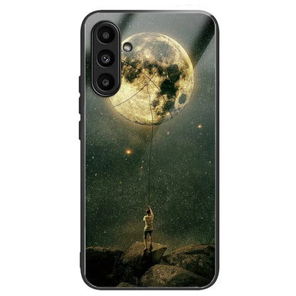 Tempered Glass Case for Samsung Galaxy A14 4G / 5G TPU Frame Pattern Printing