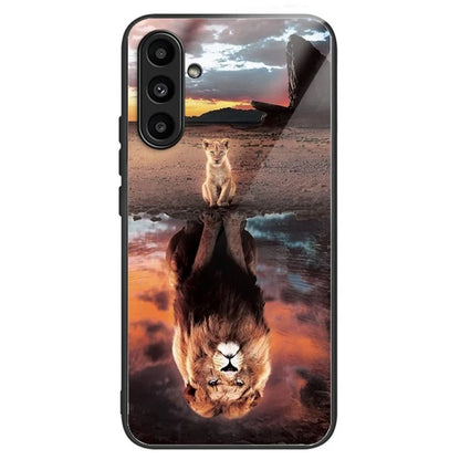 Tempered Glass Case for Samsung Galaxy A14 4G / 5G TPU Frame Pattern Printing