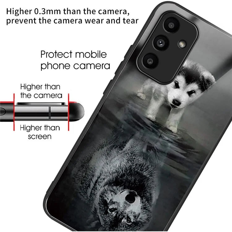 For Samsung Galaxy A15 4G / 5G Phone Case Pattern Printing Tempered Glass Cover