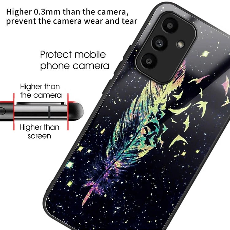 For Samsung Galaxy A15 4G / 5G Phone Case Pattern Printing Tempered Glass Cover