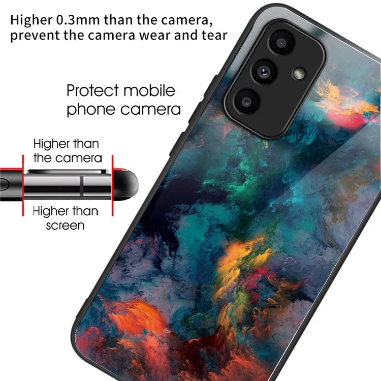 For Samsung Galaxy A15 4G / 5G Phone Case Pattern Printing Tempered Glass Cover