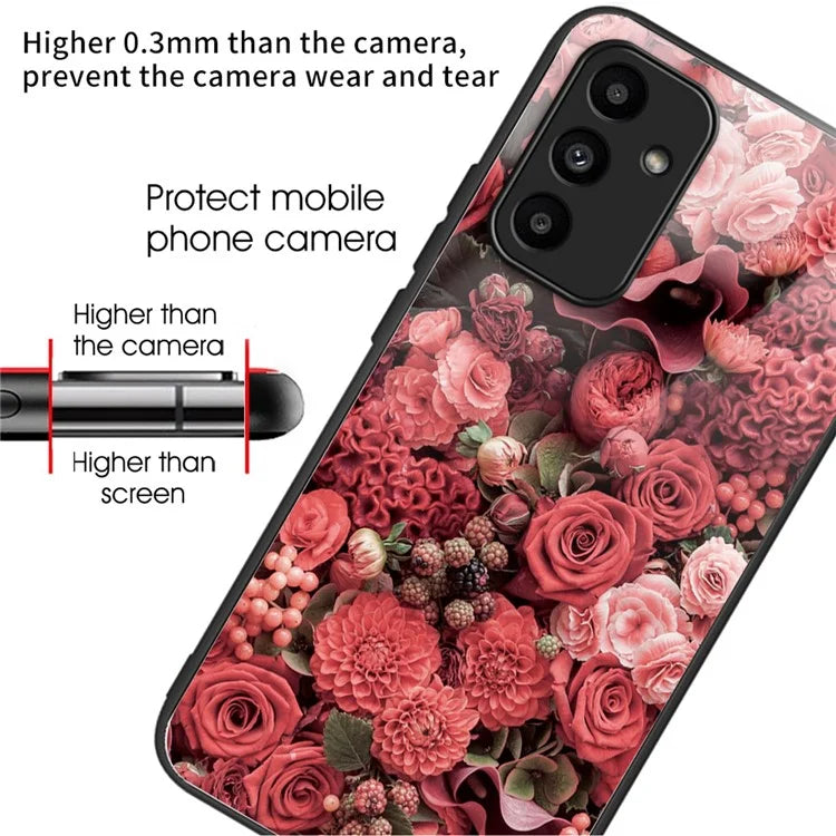 For Samsung Galaxy A15 4G / 5G Phone Case Pattern Printing Tempered Glass Cover