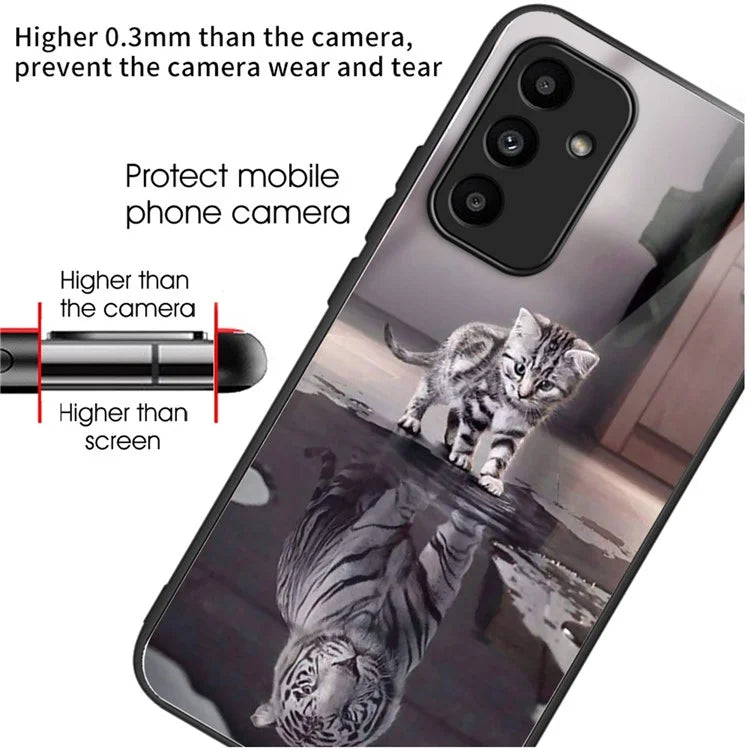 For Samsung Galaxy A15 4G / 5G Phone Case Pattern Printing Tempered Glass Cover