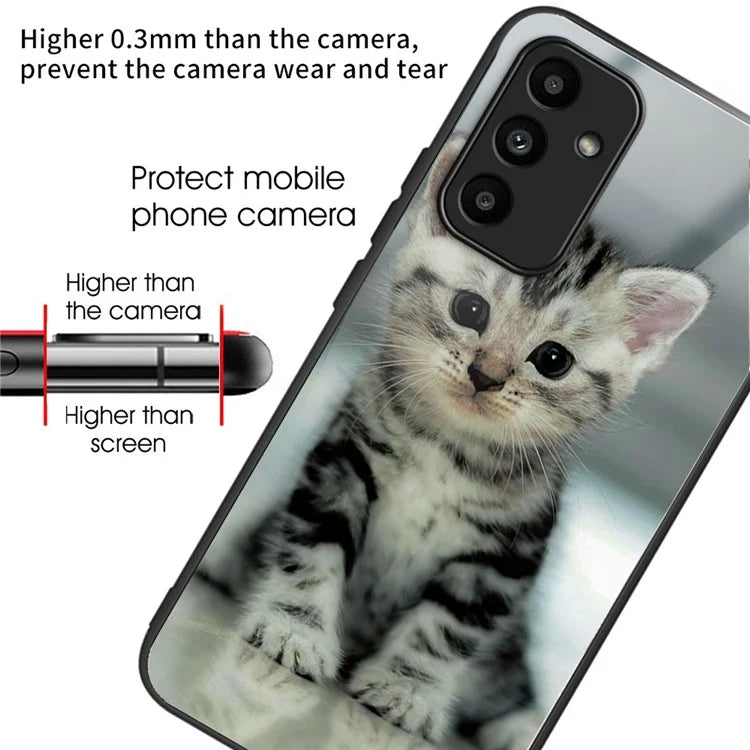 For Samsung Galaxy A15 4G / 5G Phone Case Pattern Printing Tempered Glass Cover