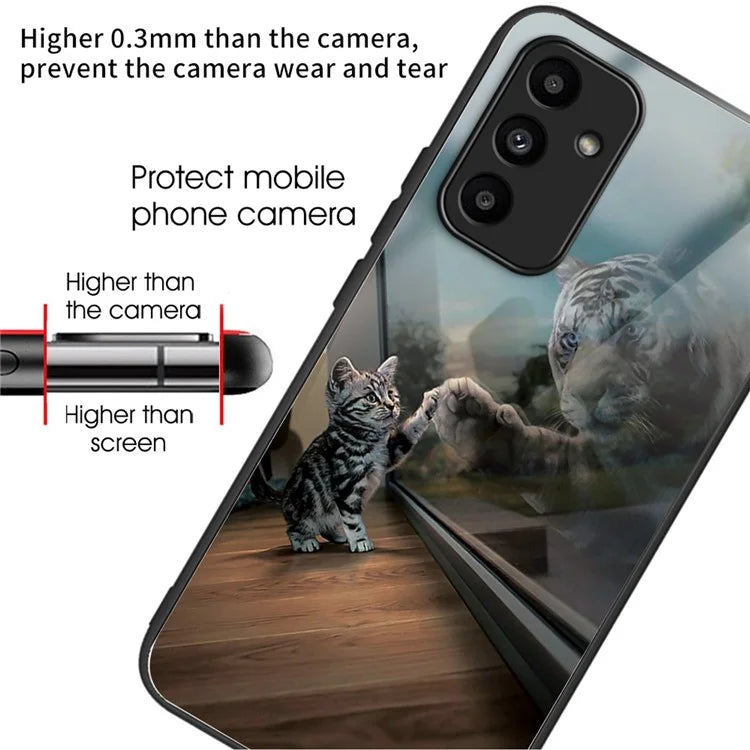 For Samsung Galaxy A15 4G / 5G Phone Case Pattern Printing Tempered Glass Cover
