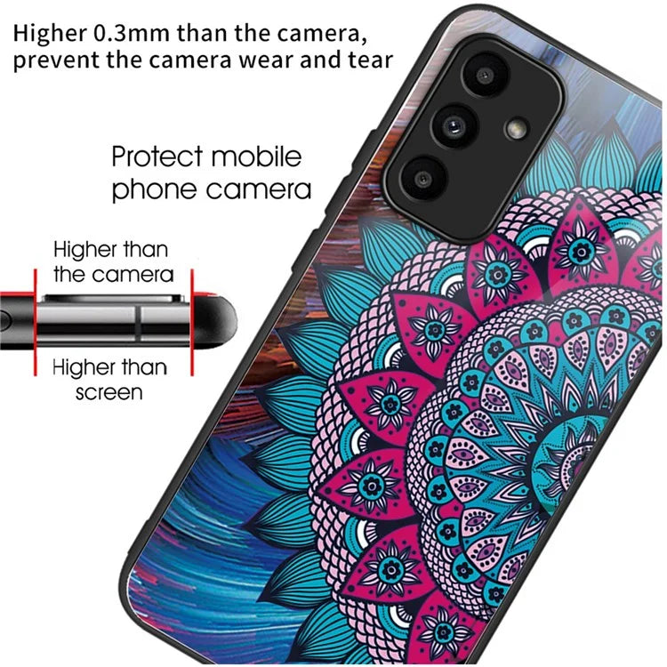 For Samsung Galaxy A15 4G / 5G Phone Case Pattern Printing Tempered Glass Cover