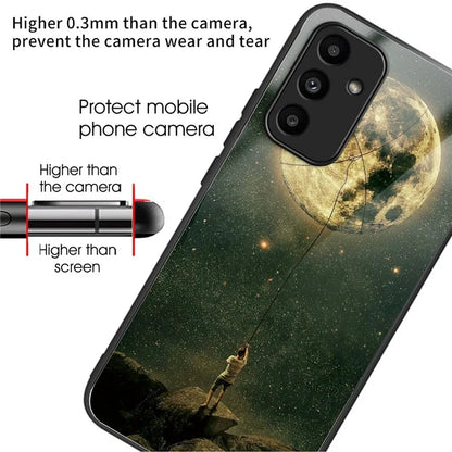 For Samsung Galaxy A15 4G / 5G Phone Case Pattern Printing Tempered Glass Cover