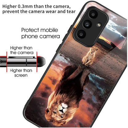 For Samsung Galaxy A15 4G / 5G Phone Case Pattern Printing Tempered Glass Cover