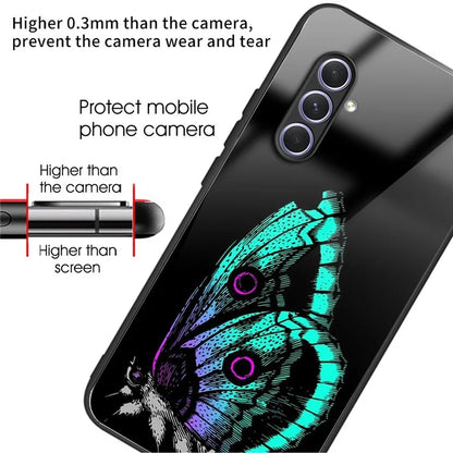 For Samsung Galaxy A54 5G TPU Frame Tempered Glass Case Phone Protective Cover