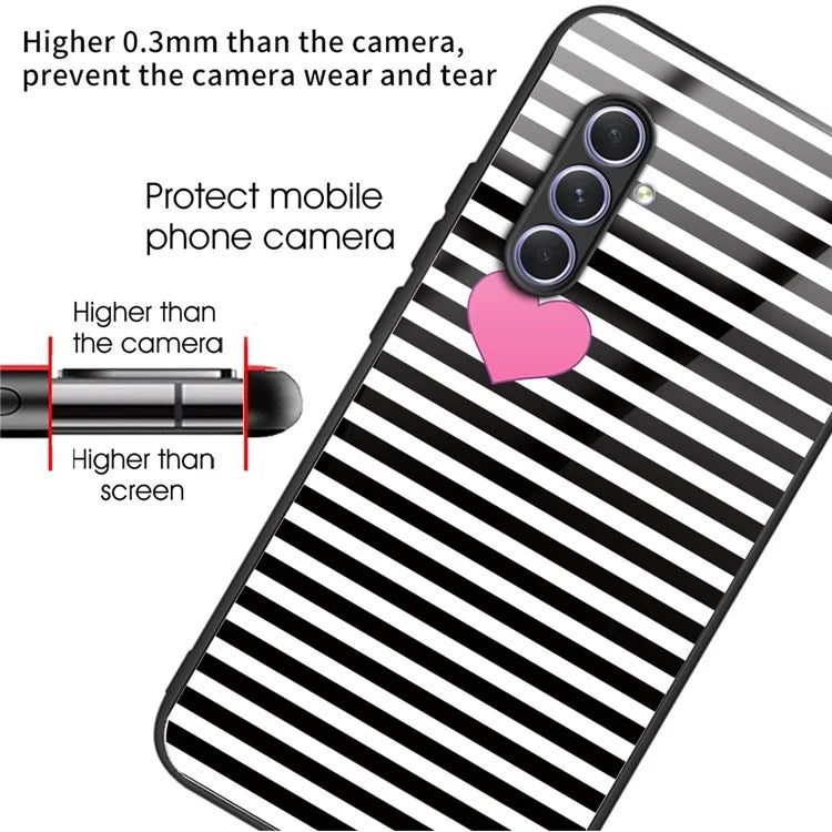 For Samsung Galaxy A54 5G TPU Frame Tempered Glass Case Phone Protective Cover