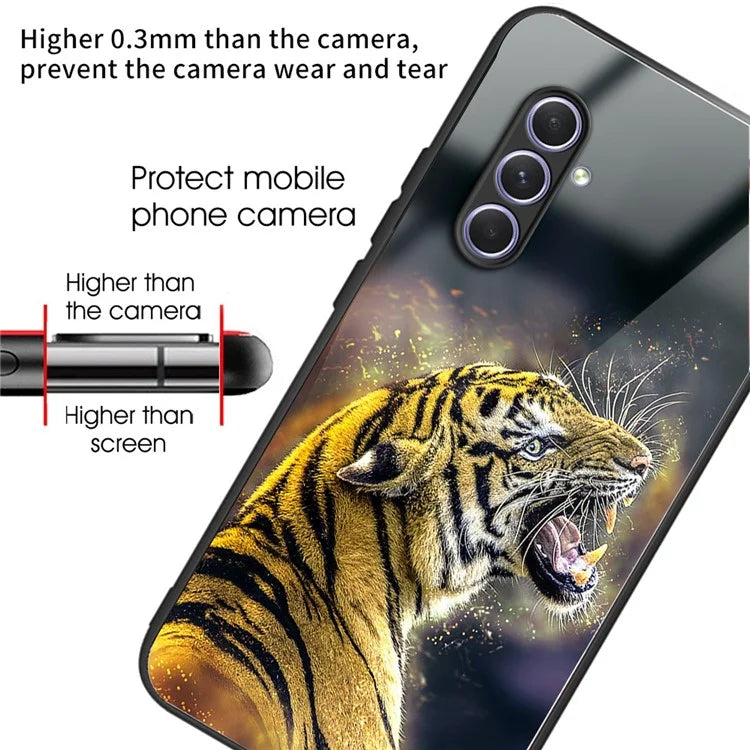 For Samsung Galaxy A54 5G TPU Frame Tempered Glass Case Phone Protective Cover