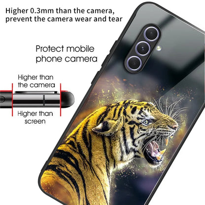 For Samsung Galaxy A54 5G TPU Frame Tempered Glass Case Phone Protective Cover