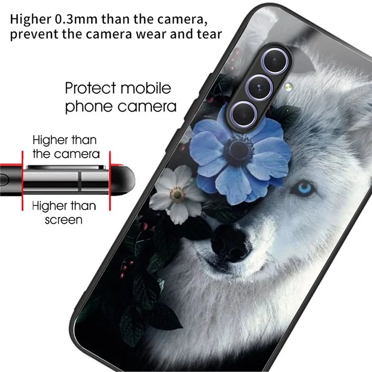 For Samsung Galaxy A54 5G TPU Frame Tempered Glass Case Phone Protective Cover