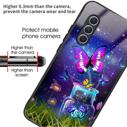 For Samsung Galaxy A54 5G TPU Frame Tempered Glass Case Phone Protective Cover