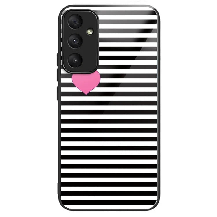 For Samsung Galaxy A55 5G Tempered Glass Pattern Printing Case Phone Cover