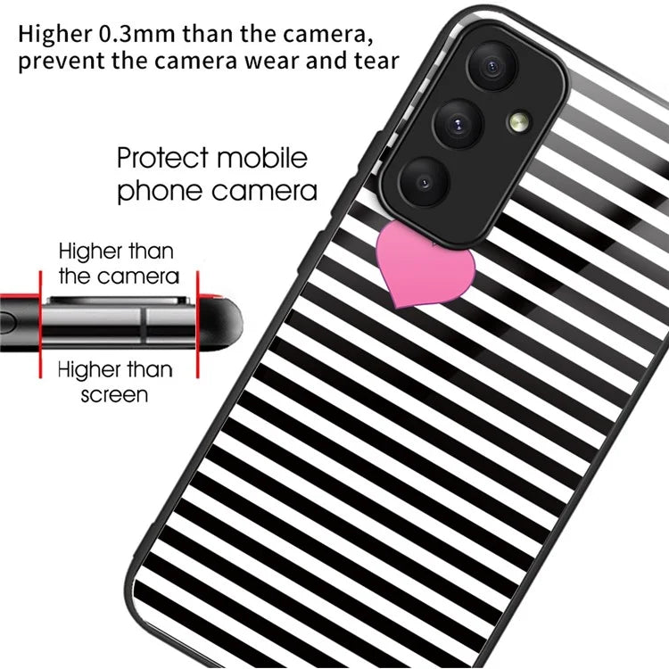 For Samsung Galaxy A55 5G Tempered Glass Pattern Printing Case Phone Cover
