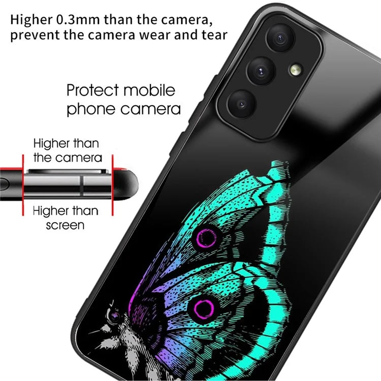 For Samsung Galaxy A55 5G Tempered Glass Pattern Printing Case Phone Cover