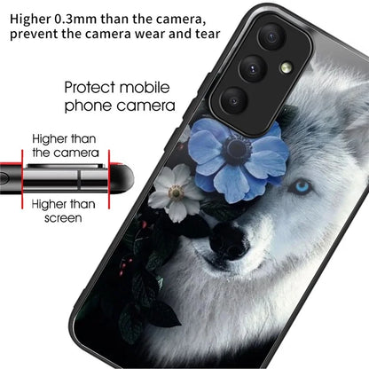 For Samsung Galaxy A55 5G Tempered Glass Pattern Printing Case Phone Cover