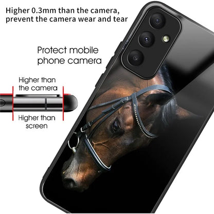 For Samsung Galaxy A55 5G Tempered Glass Pattern Printing Case Phone Cover Head