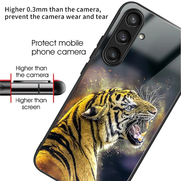 For Samsung Galaxy S23 FE Pattern Printing Case TPU+Tempered Glass Back Cover