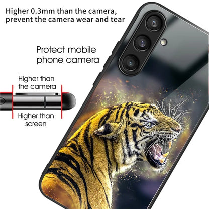 For Samsung Galaxy S23 FE Pattern Printing Case TPU+Tempered Glass Back Cover
