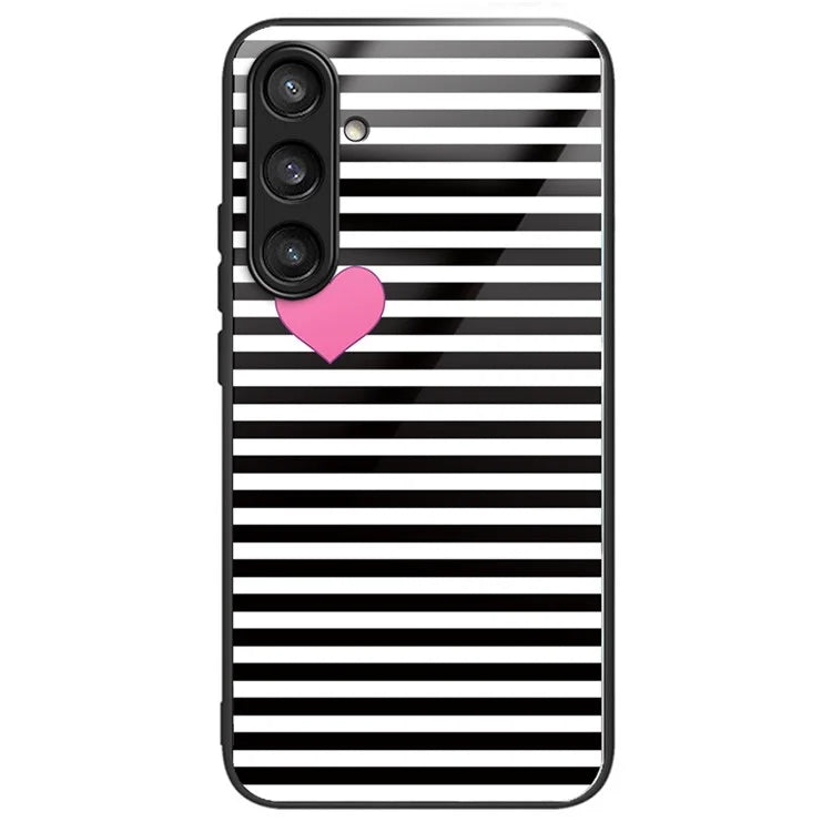 For Samsung Galaxy S23 FE Pattern Printing Case TPU+Tempered Glass Back Cover