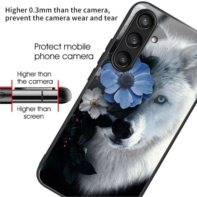 For Samsung Galaxy S23 FE Pattern Printing Case TPU+Tempered Glass Back Cover