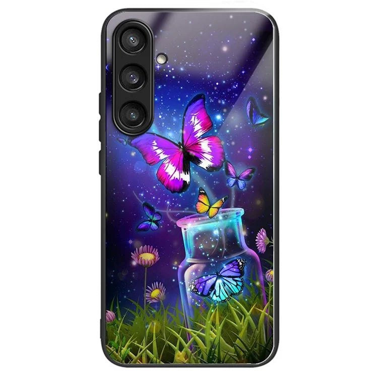 For Samsung Galaxy S23 FE Pattern Printing Case TPU+Tempered Glass Back Cover