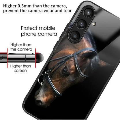 For Samsung Galaxy S23 FE Pattern Printing Case TPU+Tempered Glass Back Cover Head
