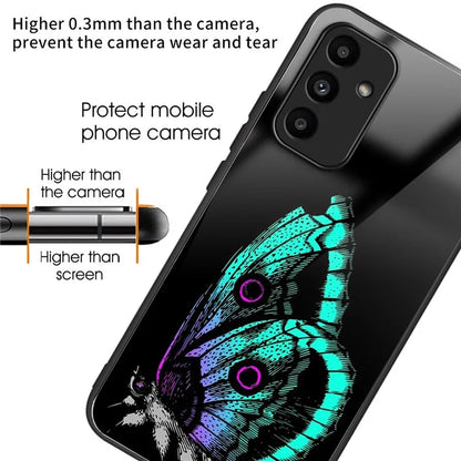For Samsung Galaxy A15 4G / A15 5G Case TPU+Tempered Glass Pattern Printing Back Shell