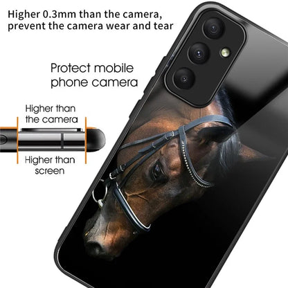 For Samsung Galaxy A34 5G Cell Phone Case TPU+Tempered Glass Cover with Pattern Printing