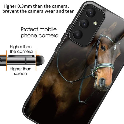 For Samsung Galaxy A34 5G Cell Phone Case TPU+Tempered Glass Cover with Pattern Printing