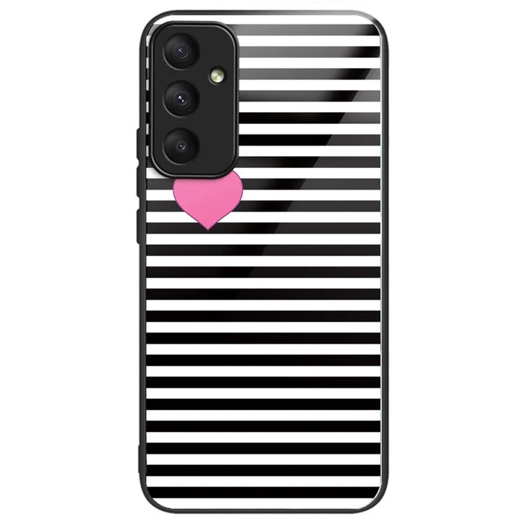 For Samsung Galaxy A34 5G Cell Phone Case TPU+Tempered Glass Cover with Pattern Printing