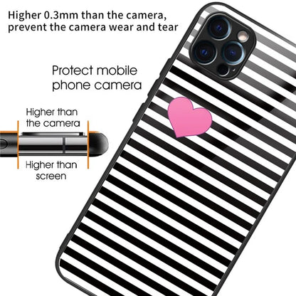 For iPhone 15 Pro Max TPU+Tempered Glass Case Pattern Printing Drop-proof Back Shell