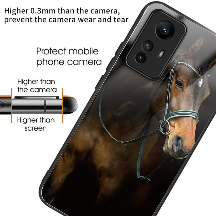 For Xiaomi Redmi Note 12S 4G Case Drop-resistant TPU Frame Tempered Glass Back Shell