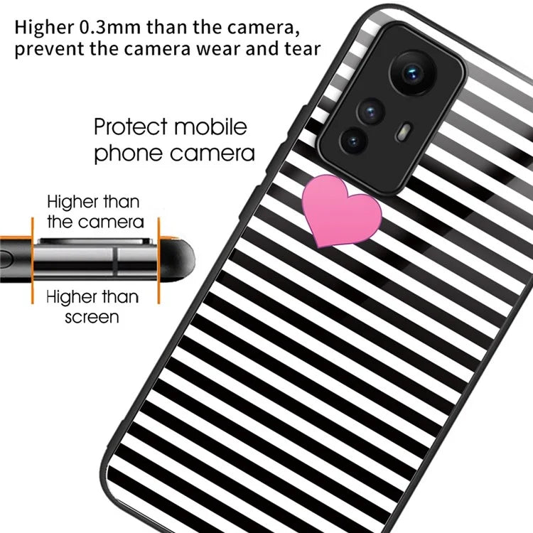 For Xiaomi Redmi Note 12S 4G Case Drop-resistant TPU Frame Tempered Glass Back Shell