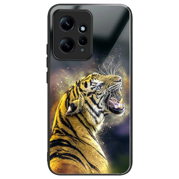Pattern Printing Case for Xiaomi Redmi Note 12 4G Shell TPU+Tempered Glass Phone Protector