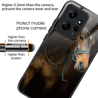 Pattern Printing Case for Xiaomi Redmi Note 12 4G Shell TPU+Tempered Glass Phone Protector