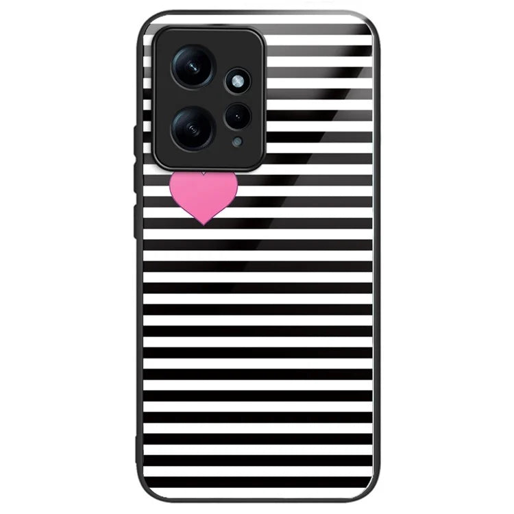 Pattern Printing Case for Xiaomi Redmi Note 12 4G Shell TPU+Tempered Glass Phone Protector